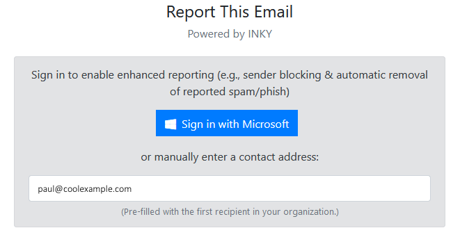 sign in with microsoft or enter contact email address