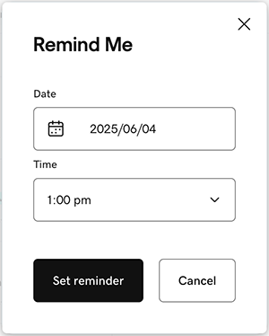 Update or delete a reminder