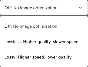 Select the image quality from the dropdown menu
