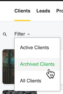 select archived clients