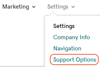 Wählen Sie Support Options (Supportoptionen)