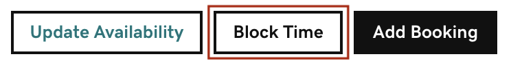 Knop Tijd blokkeren voor OLA (online afspraken) is gemarkeerd