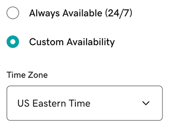 Set custom availability hours on web