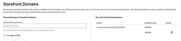 enter custom domain