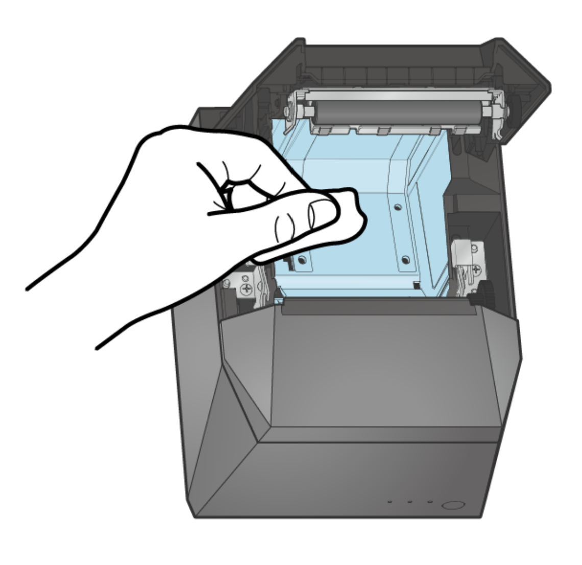 Clean the internal printer paper compartment with a dry cloth.