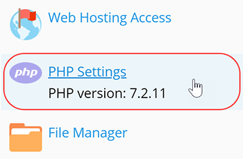 click php settings
