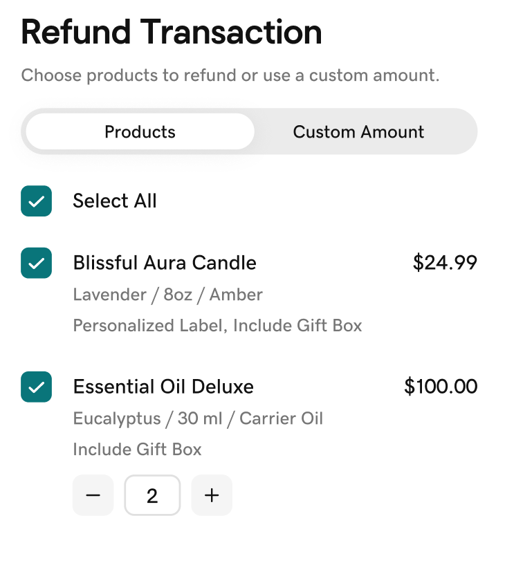 Refund returned products in the Commerce app