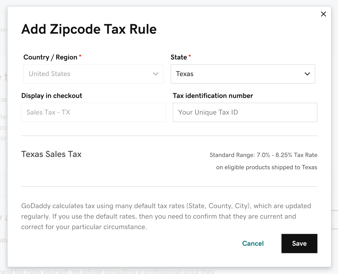 Where to add a ZIP Code tax rule.