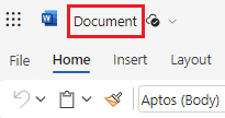 Select the file name to rename the document