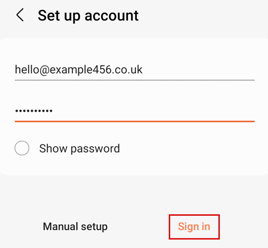 Email and Password Entry