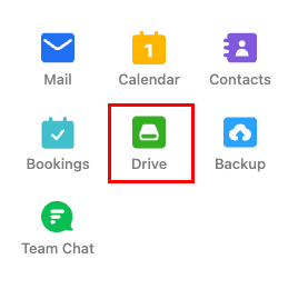 The Switch apps menu with the Drive button highlighted.
