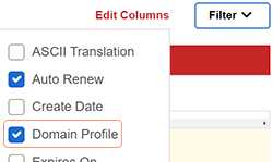 select domain profile
