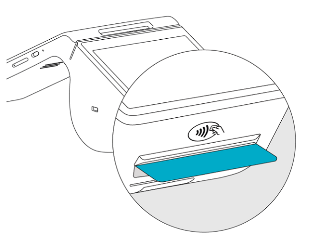 Ikon NFC pada housing Terminal Cerdas.