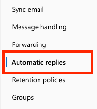 Automatic replies button