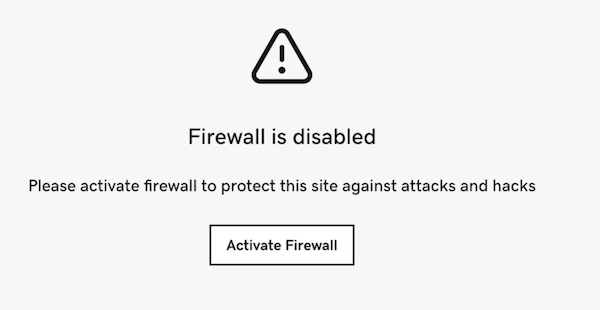 Activate firewall again after disabling