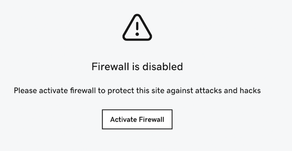 Ative o firewall novamente após desativar