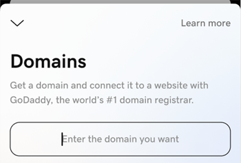 Type a domain name to search for it
