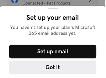 Start email setup in iOS