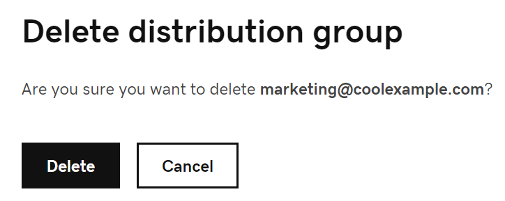 Delete distribution group