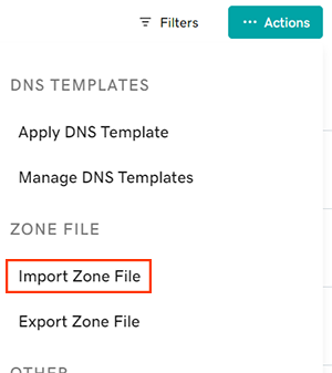 select export zone file