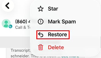 Tap Restore