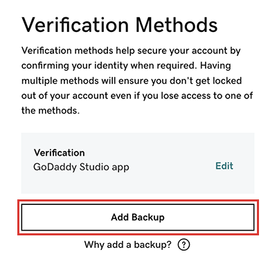 select add backup