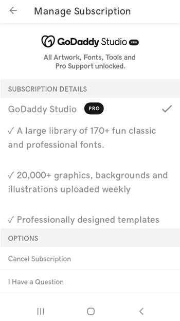 Studio subscription status in Android