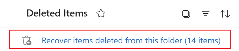 Select recover items deleted from this folder