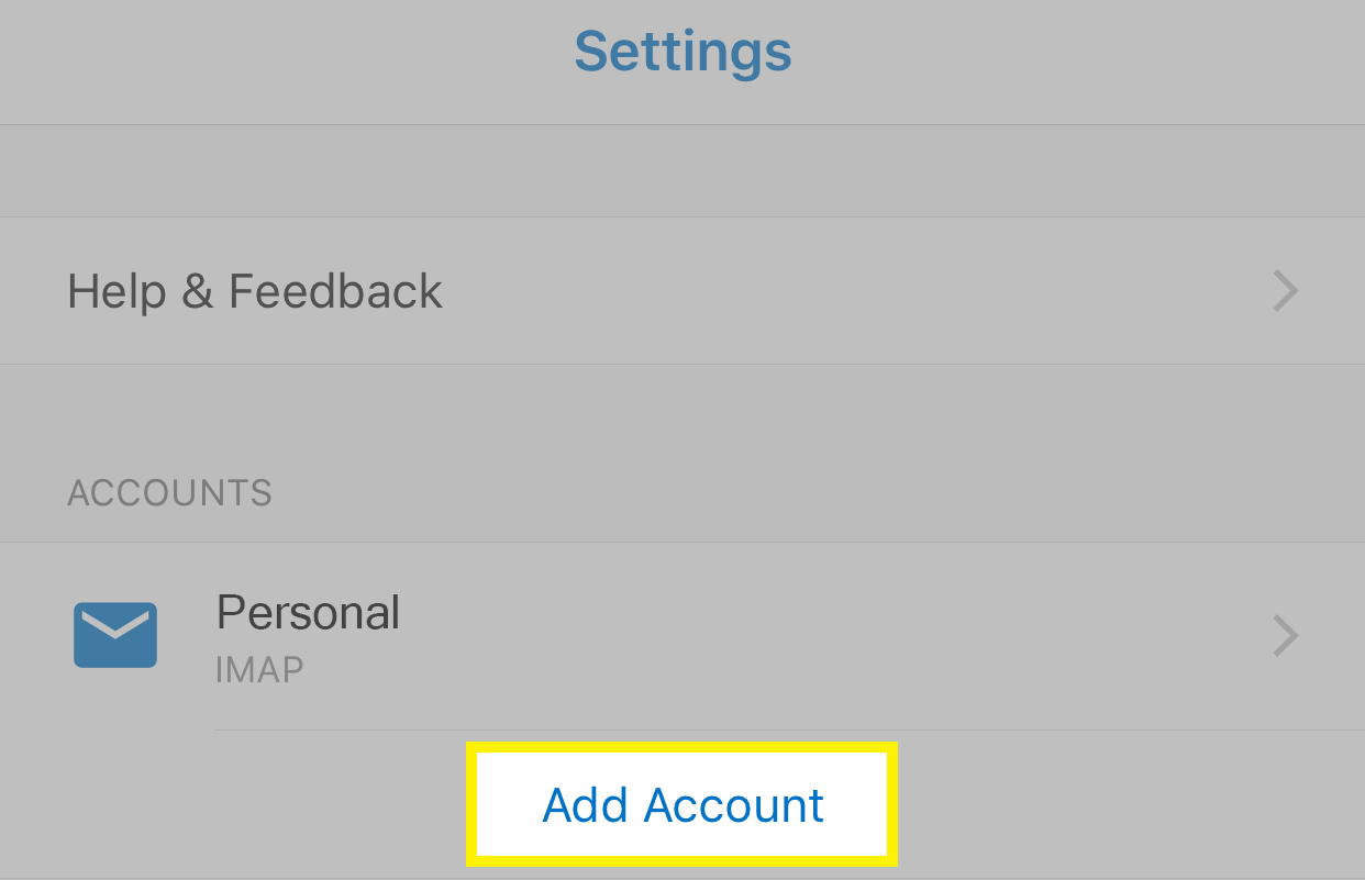 Tap Add Account