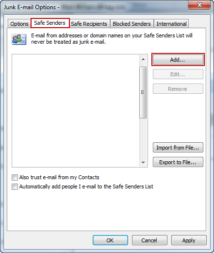 Safe Senders Option