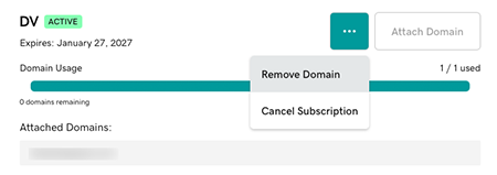 select remove domain