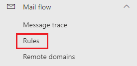vælg mailflow og derefter regler