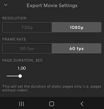 Video settings in Android