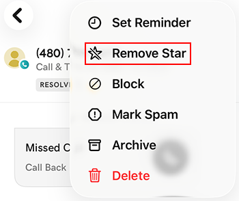 Remove star