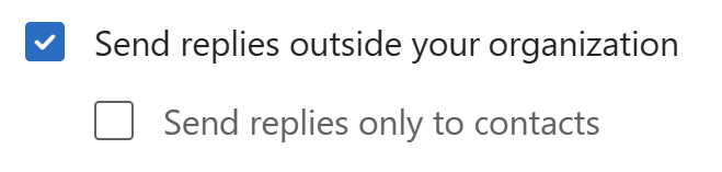 send replies outside your organization