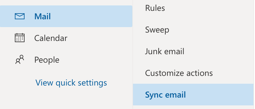 select settings and then select mail flow