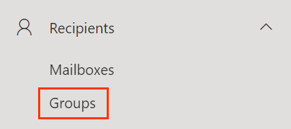Wählen Sie Empfänger und dann Gruppen aus