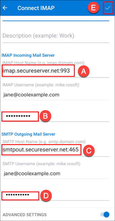 godaddy outlook email smtp settings