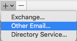 Clique em + e selecione Outro email