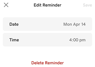 Change a reminder in iOS