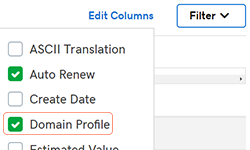 select domain profile