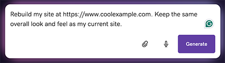 Confirming the prompt and selecting Generate