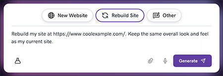 Confirming the prompt and selecting Generate