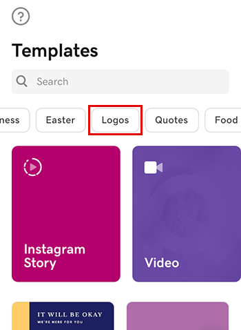Find Logos in the template belt