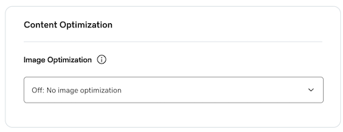 Image optimization section