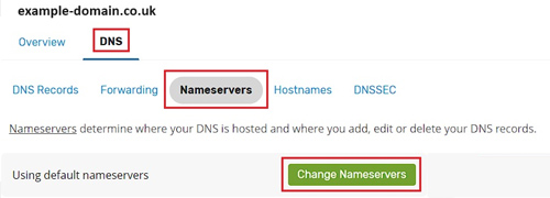 Select Change Nameservers