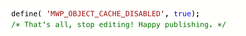 define object cache in wp-config.php
