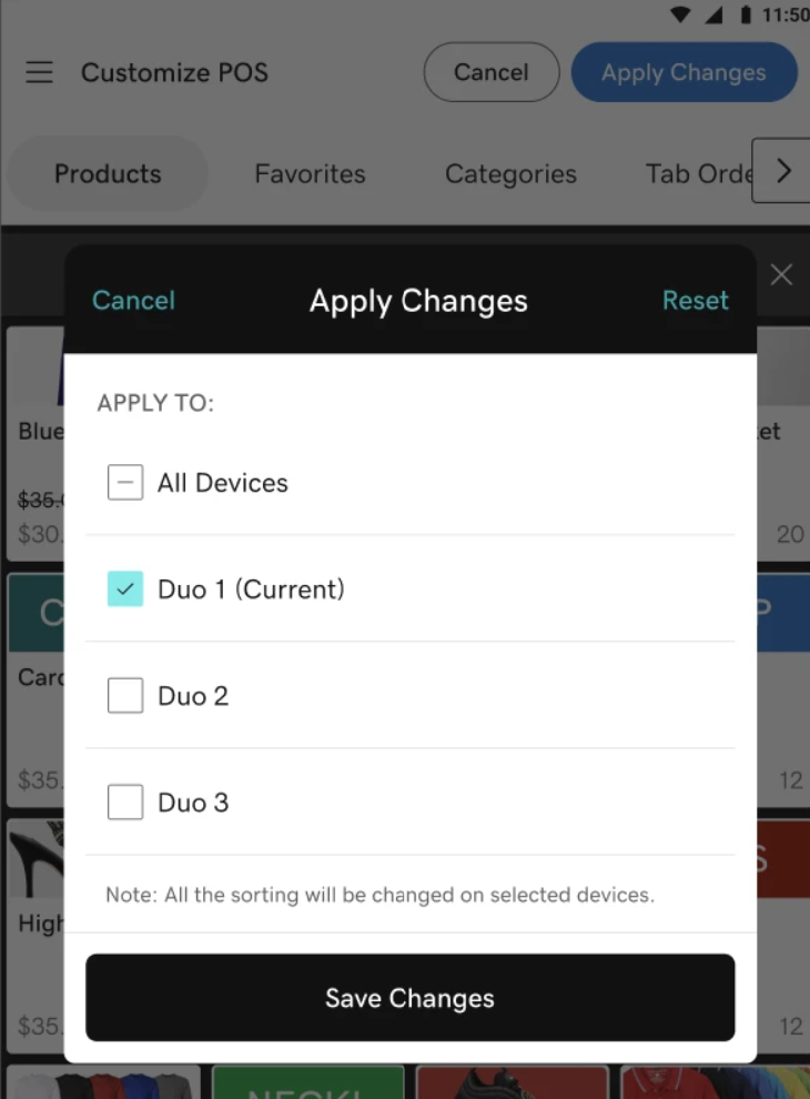 Apply customized layout to multiple Smart Terminals.