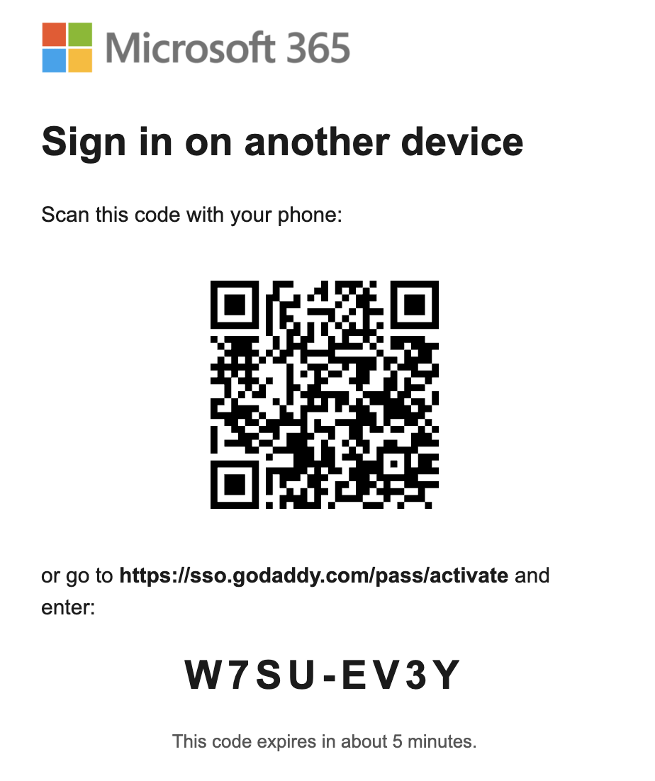 An example of the QR code sign-in prompt.
