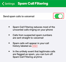 Send spam to voicemail